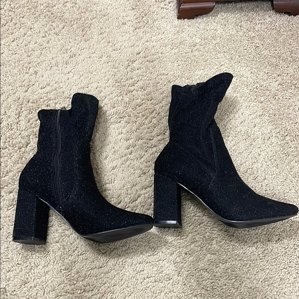 Black sparkle boots “sock style”
